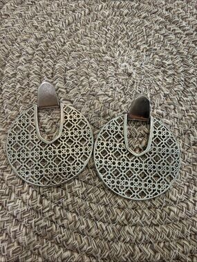 Kendra Scott Silver Filigree Round Drop Earrings